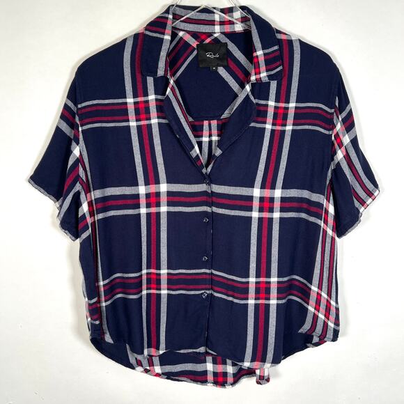 Rails Plaid Midnight White Cherry PJ Pajama Set Short M/L Soft Loungewear - Picture 2 of 12